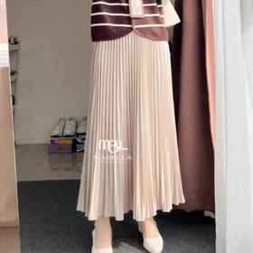 Rok Plisket Warna Mayung Flowly Rok Simpel All Size Untuk BB 39 90 Kg Bahan Koshibo Grade A
