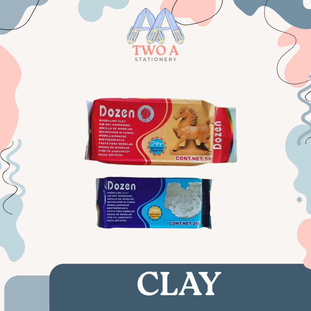Jual DOZEN AIR DRY CLAY / MODELLING CLAY / TANAH LIAT 500 GRAM WHITE ...