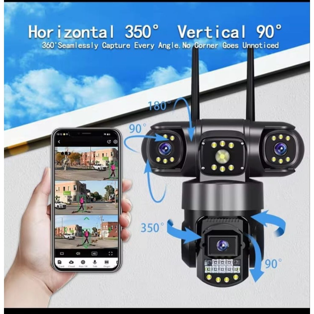 Jual {GARANSI 1 TAHUN} IP CAMERA PTZ OUTDOOR TIGA LENSA/ TIGA LAYAR ...