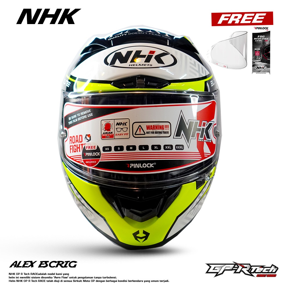 Jual HELM NHK GPR TECH STREET R44 R45 ALEX SGRIG GP-R FULL FACE HELMET ...