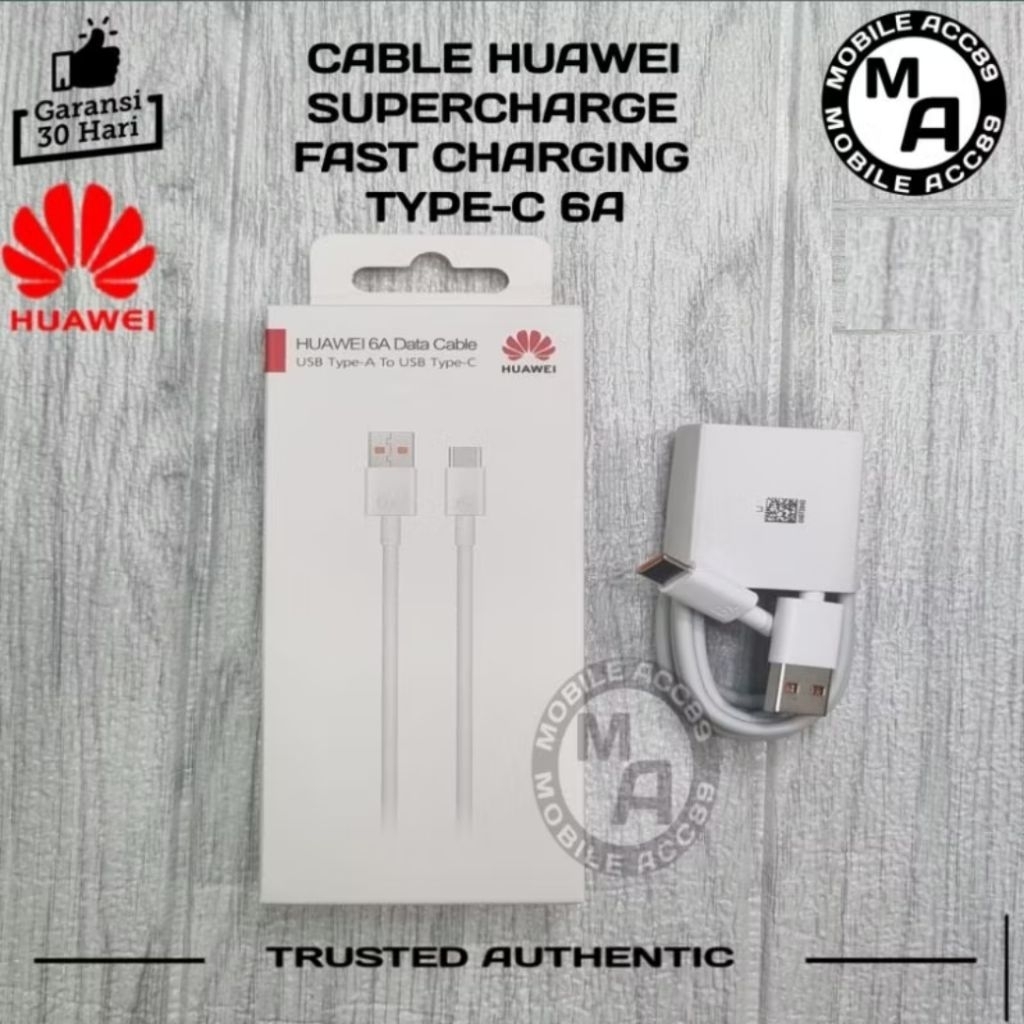 Jual Kabel Data Huawei Rapid Charging SuperCharge 6A 6 Ampere Type C ...