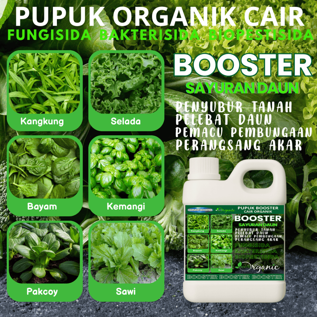 Jual POC BOOSTER PELEBAT SAYURAN Bayam Kangkung Pakcoy Kemangi Seledri ...