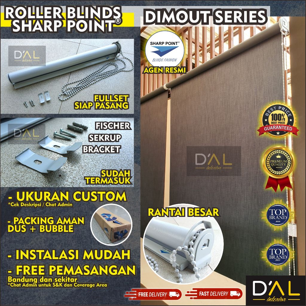 Jual Roller Blind Sharp Point Dimout Series – Premium Quality | Custom ...