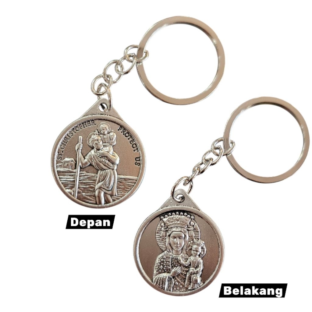 Gantungan Kunci Santo Kristoforus Pelindung Perjalanan & Our Lady 2