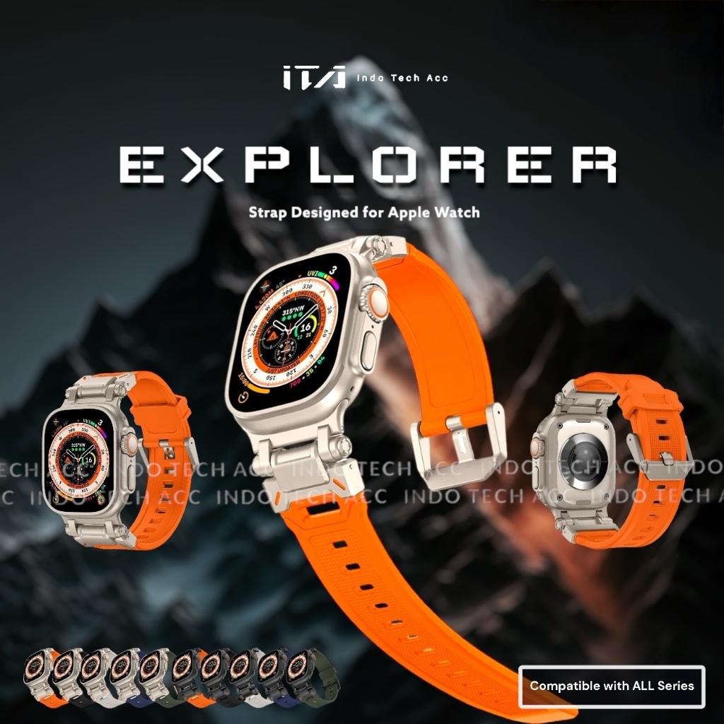 Strap Rubber Explorer Apple Watch Series ULTRA/11/10/9/8/7/6/5/4/3/2/1/SE  49/46/45/44/42mm