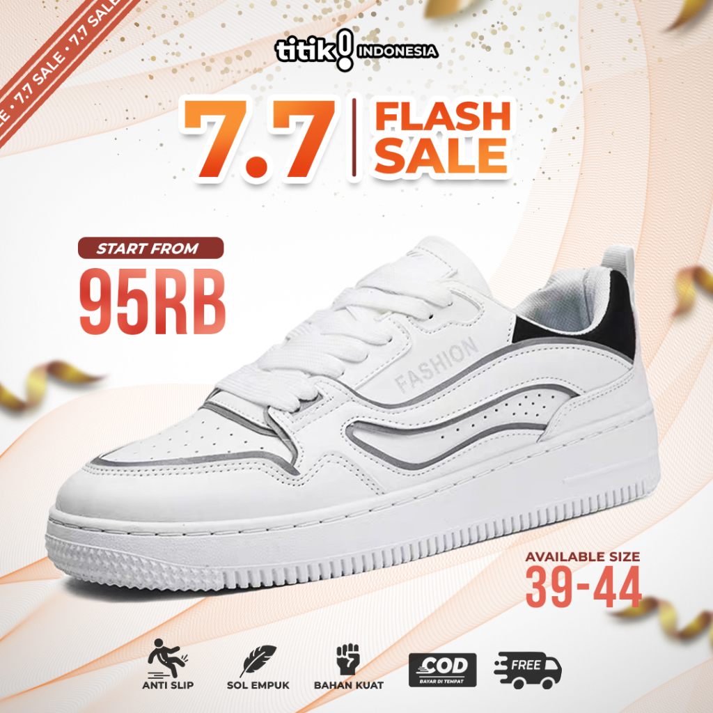 Jual Titik Solo - Sepatu Sneakers Putih Casual Unisex Fashion Trendy