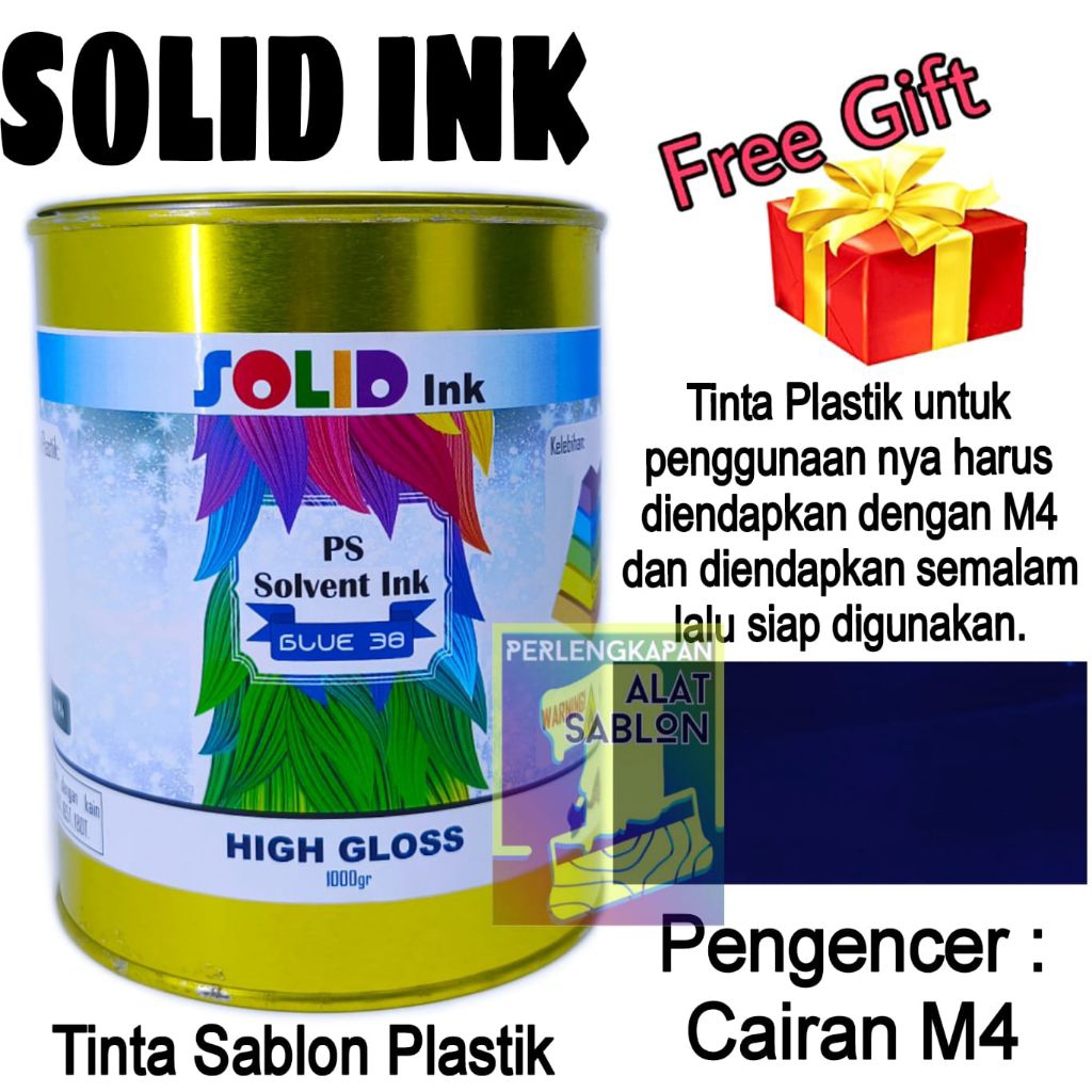 Jual TINTA SABLON PLASTIK KARUNG 1KG BIRU BLUE 38 POLYMATE PP HDPE ...