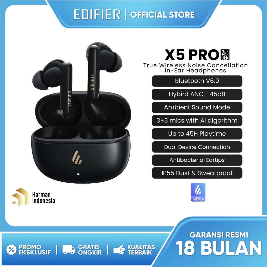 EDIFIER X5 Pro True Wireless Noise Cancellation In - Ear Headphones