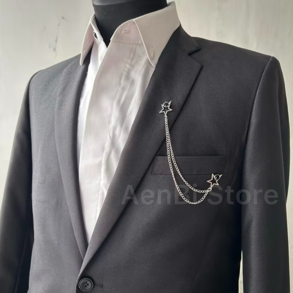 Jual Lapel pin rantai/bros rantai jas - pin kerah star rantai | Shopee ...