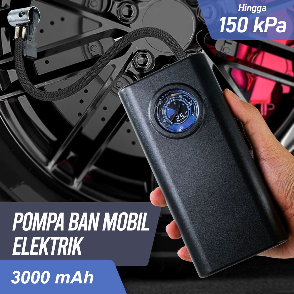 Jual Pompa Ban Mobil Elektrik Inflator Portable 3600mAh | Shopee Indonesia