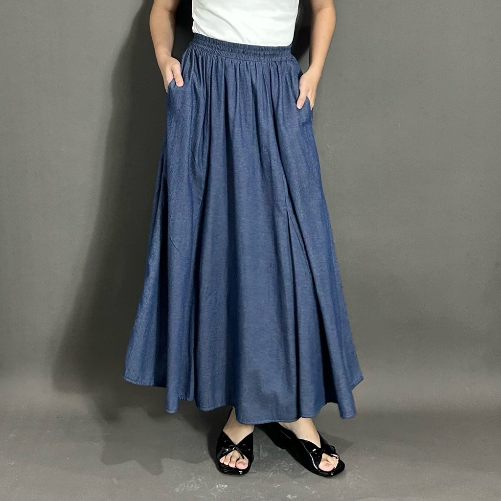 Jual Soft Denim Robin Skirt ByNeeth - Rok Denim - Rok Basic - Rok A ...