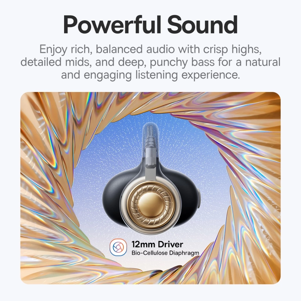 Baseus Bowie BC1 Open Ear Fit Wireless Stereo 12MM Super Bass 4 Mic AI ENC Clip TWS IP55 & 38H OWS Earphone Bluetooth 6.0