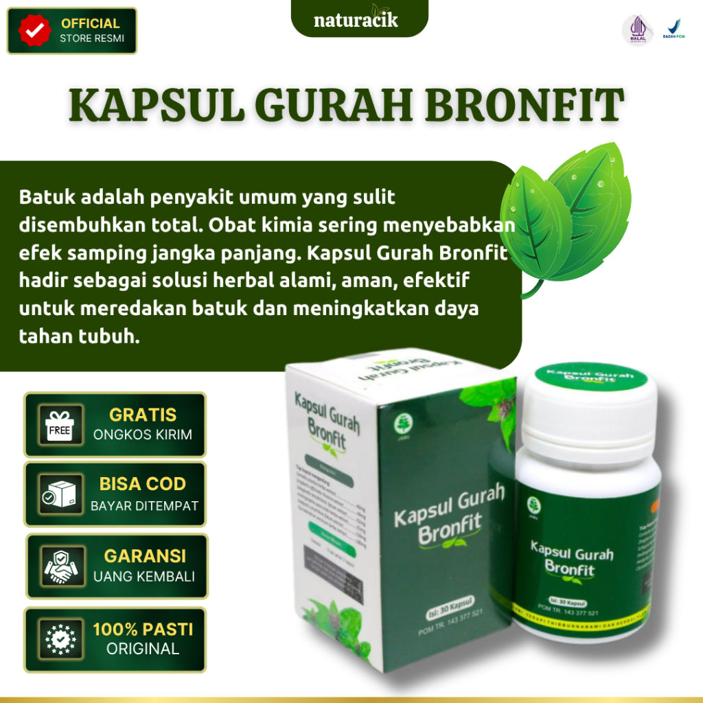Jual Kapsul Gurah Bronfit Obat Herbal Alami - Obat Bronkhitis asma, TBC ...