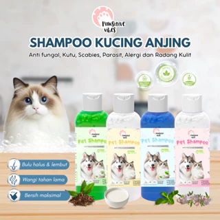 Pawsitive vibes Shampo Kucing Anjing Anti fungal & Fleas untuk Jamur, Kutu, Scabies, Parasit, Alergi dan Radang Kulit 100ML - Shampoo - Sampo Anjing Kucing