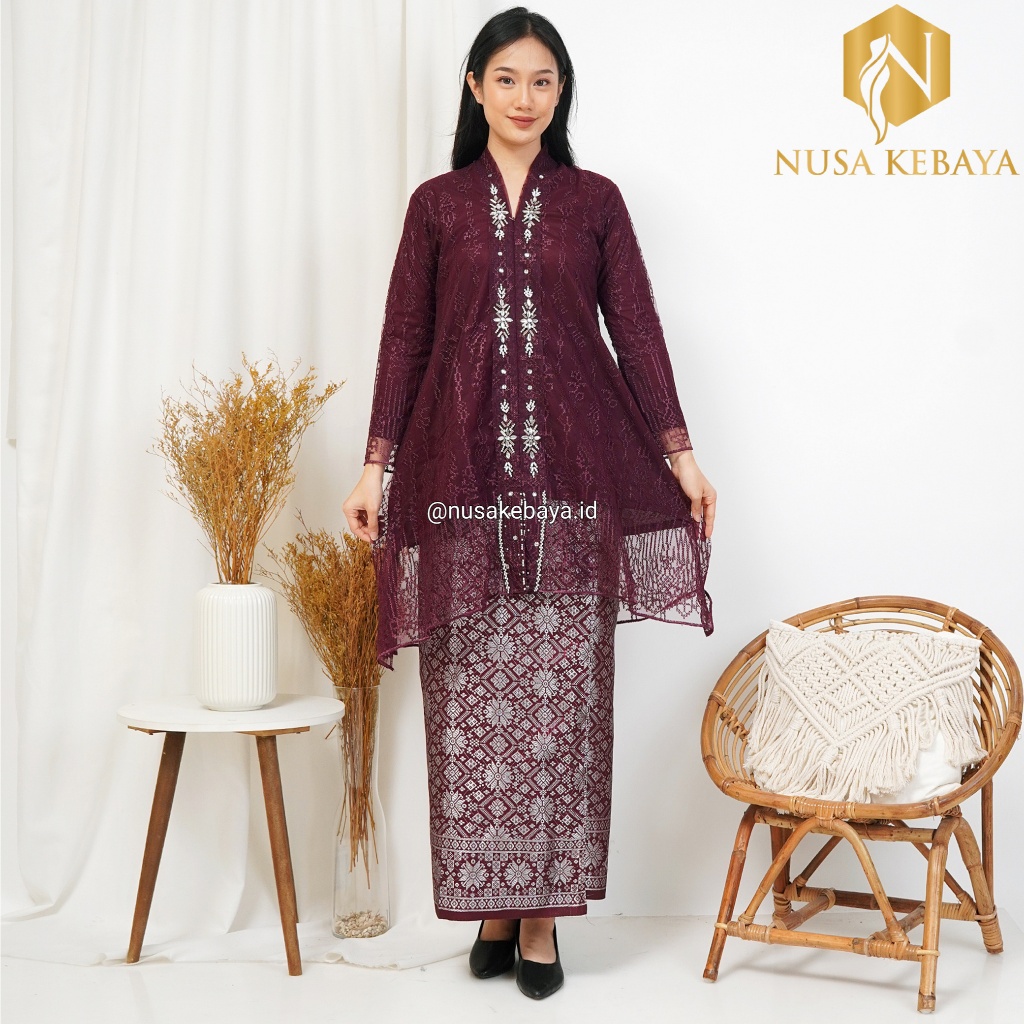 Jual Nusa Kebaya Setelan Kebaya Nitya Model Kartini Tunik Payet Modern ...
