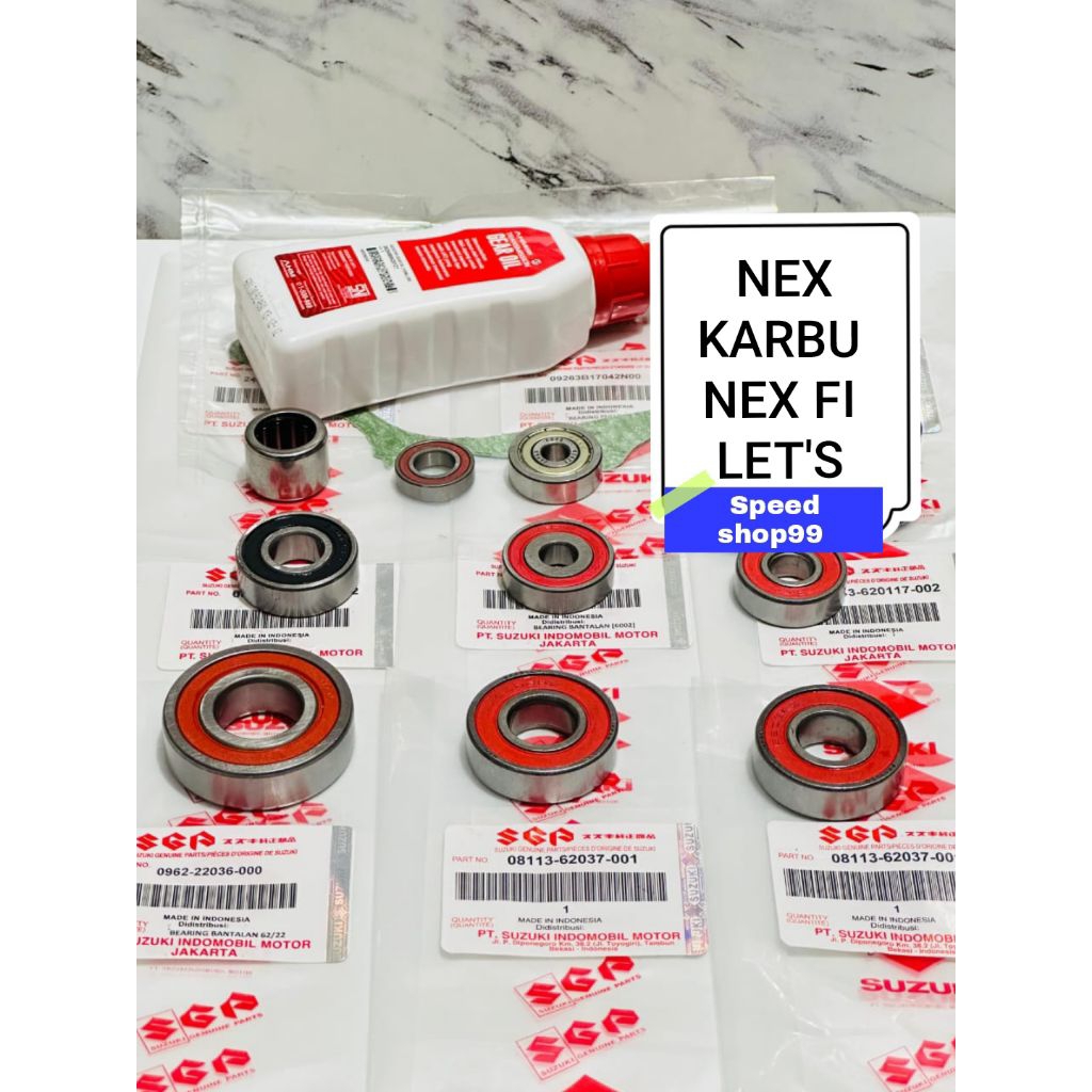 Jual Paket bearing rasio 10 Aitem Suzuki Nex Karbu Nex Fi pertama ...