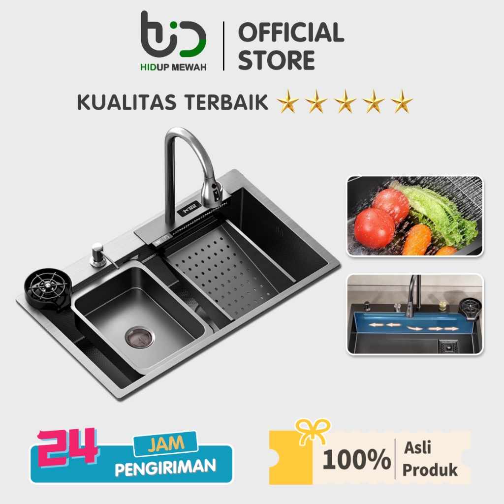 Jual HidupMewah Kitchen sink Modern Kitchen Sink Luxury Black 1 Bowl ...