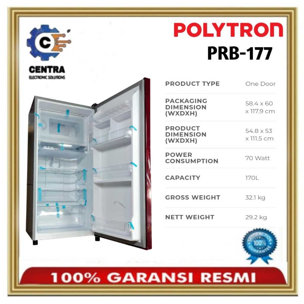 Jual Kulkas 1 Pintu Polytron 170 Liter PRB-177 | Shopee Indonesia