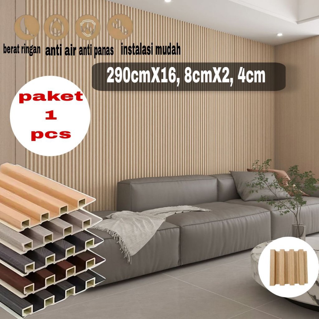 Jual PROMO Wood Panel WPC Panel Board WPC Wall Panel UK 2.9 Meter x 16. ...