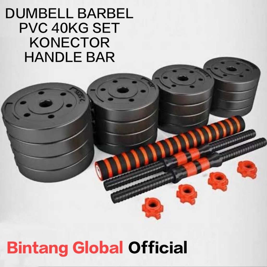 Jual Barbel PVC 40kg Set 3 in 1 Barbel Perlengkapan Fitnes/Gym import ...