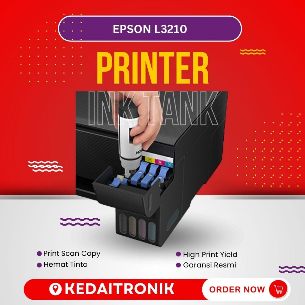 Jual NEW Epson L3210 / L3211 A4 All in One Ink Tank Printer Print Scan ...