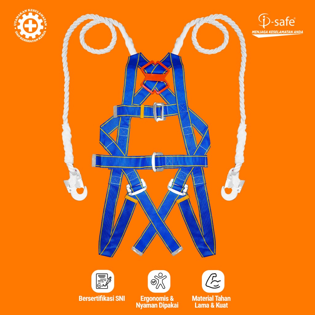 Jual i-Safe Full Body Harness Double Small Hook + Webbing Pad | Shopee ...