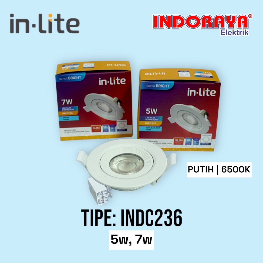 Jual Lampu LED Downlight Inbow INLITE INDC236 5W 7W 3000K 6500K ...