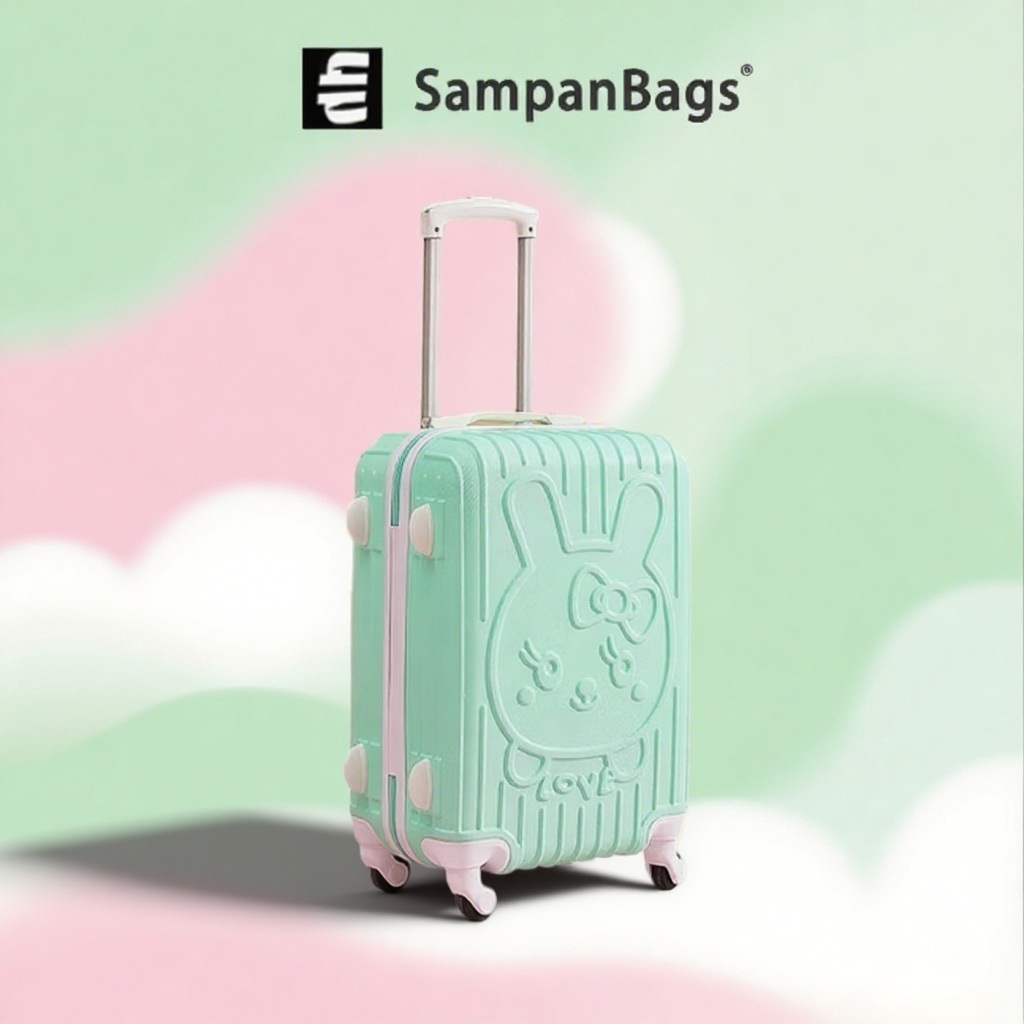 Jual Cute cartoon rabbit family travel suitcase suitcase 20 inch 24 ...