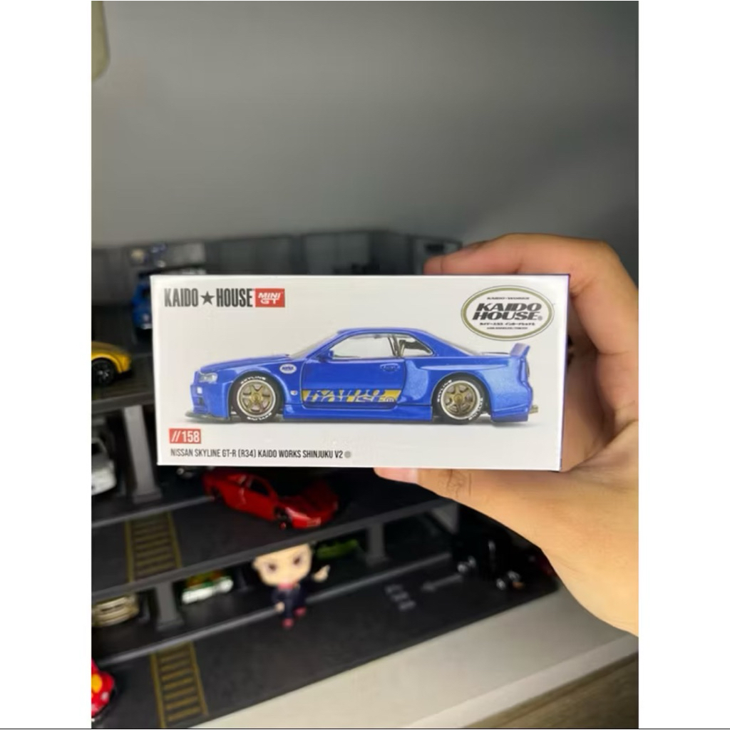 KAIDO HOUSE MINI GT NISSAN SKYLINE GTR R34 V2 EURO JAPAN POLICE IN SEALED BOX, Hobbies & Toys
