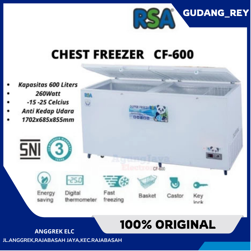 Jual CHEST FREEZER RSA CF-600H / KAPASITAS 500 LITER / CF 600H ...