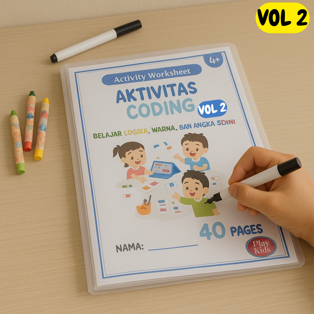 Jual Buku Aktivitas Coding VOL.2 Worksheet Edukasi Anak Dasar Pra TK 4 ...