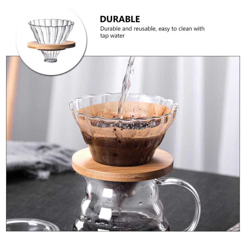Jual Filter Penyaring Kopi V60 Drip Filter 1-4 Cup Wooden Bracket ...