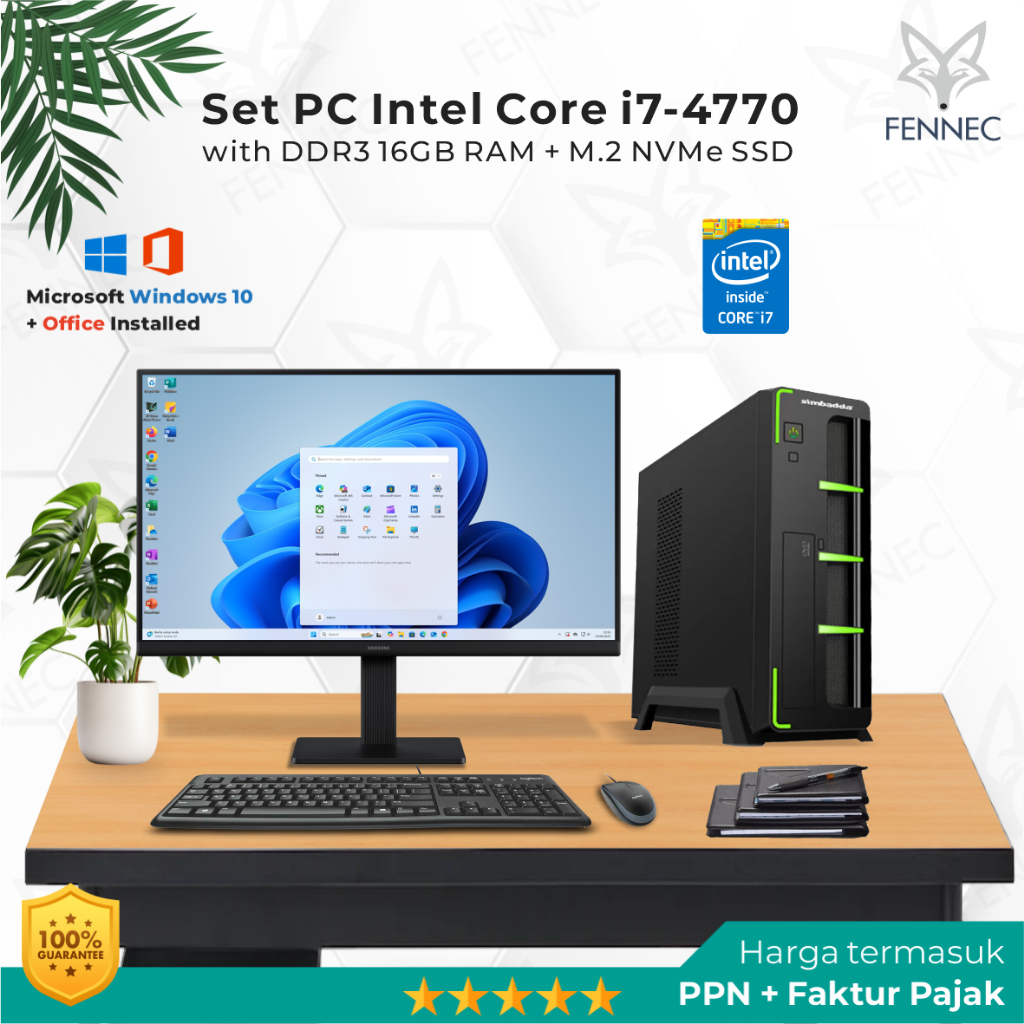 Jual Set PC Slim Intel Core i7 Gen-4 RAM 16GB SSD Rakitan Office ...