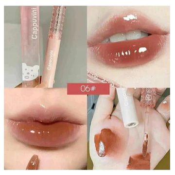 Cappuvni Lip Gloss Pink Bear Water Luminous Jelly Lip Cream