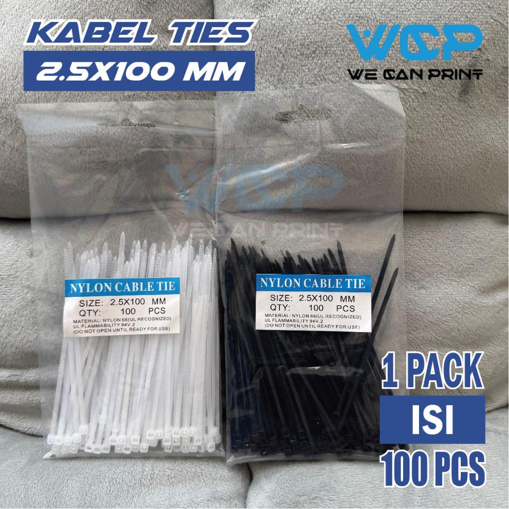 Jual Kabel Ties 2.5x100mm Nylon Cable Tie Hitam / Putih 10cm Insulock ...