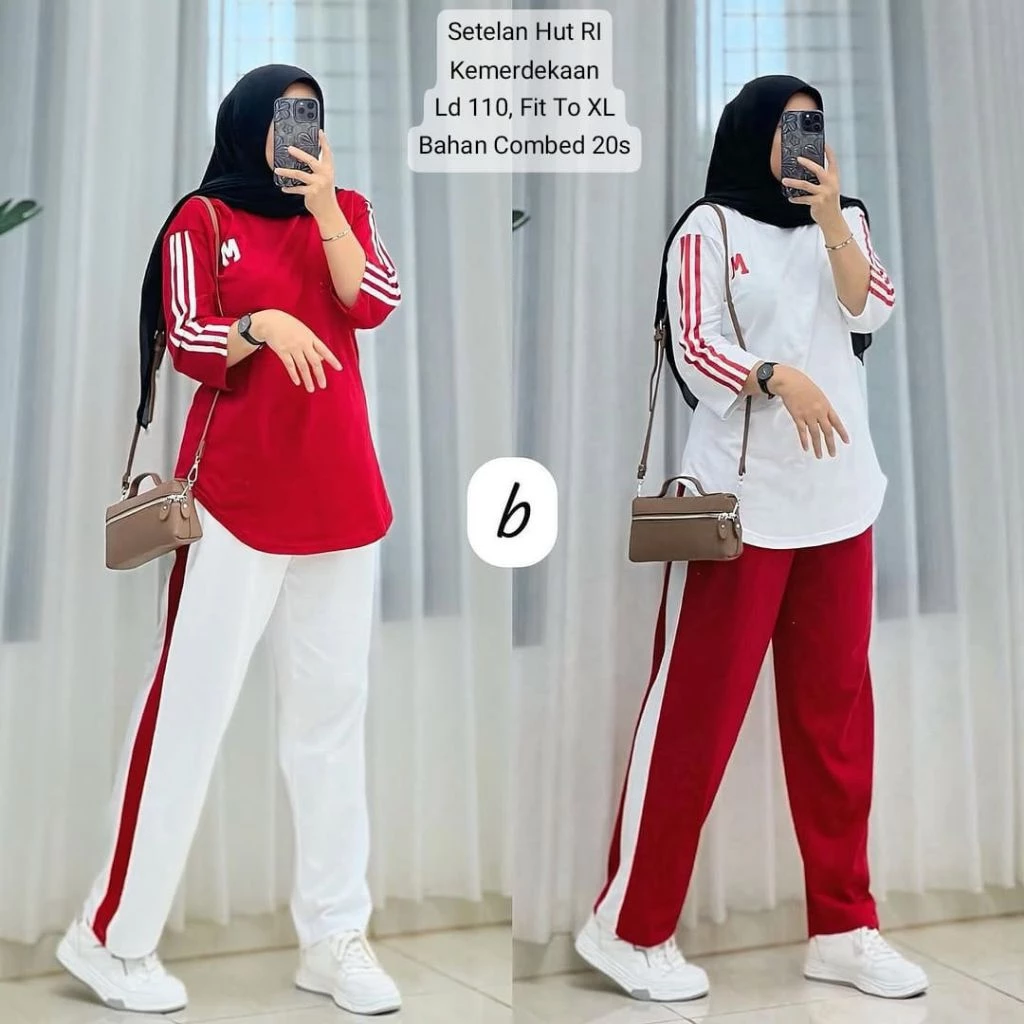 Setelan Wanita Merah~Putih Hut RI 1/Bahan Combed Tebal Adam Lembut Oneset Terbaru Spesial Kemerdekaan 17 Agustus Oneset Wanita Merah Putih COD - foto 1