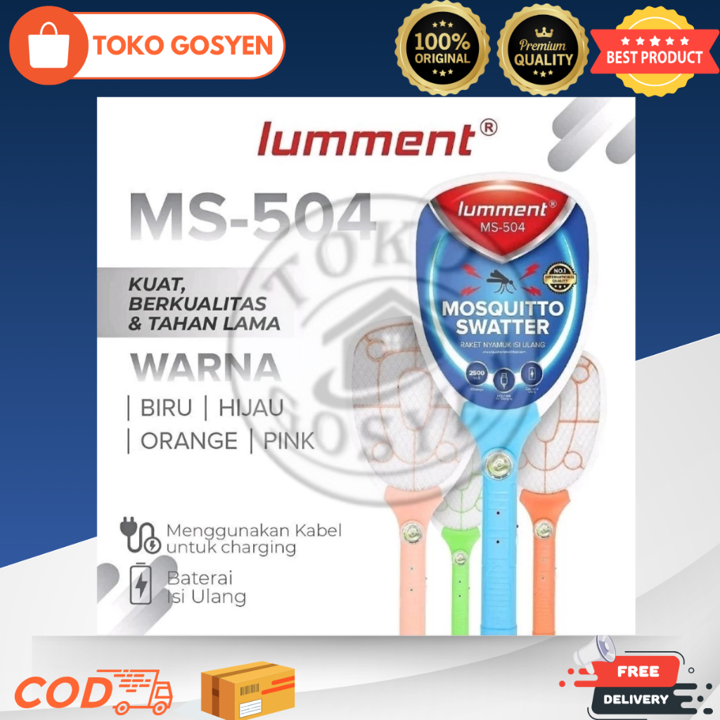 Jual Raket nyamuk MS- 504/505 LUMMENT Raket Nyamuk Multifungsi Charge ...