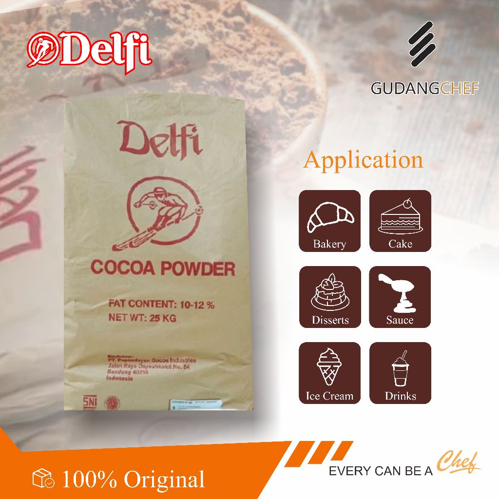 Jual DELFI COCOA POWDER DF760-11 / COKLAT BUBUK REPACK 1KG, 500gr ...