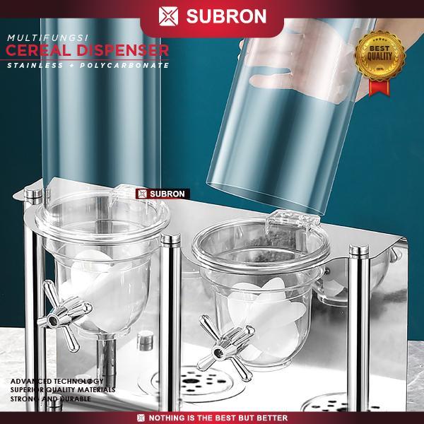 Jual SUBRON Cereal Dispenser Snack Topping 3.5L Single Double Tower ...