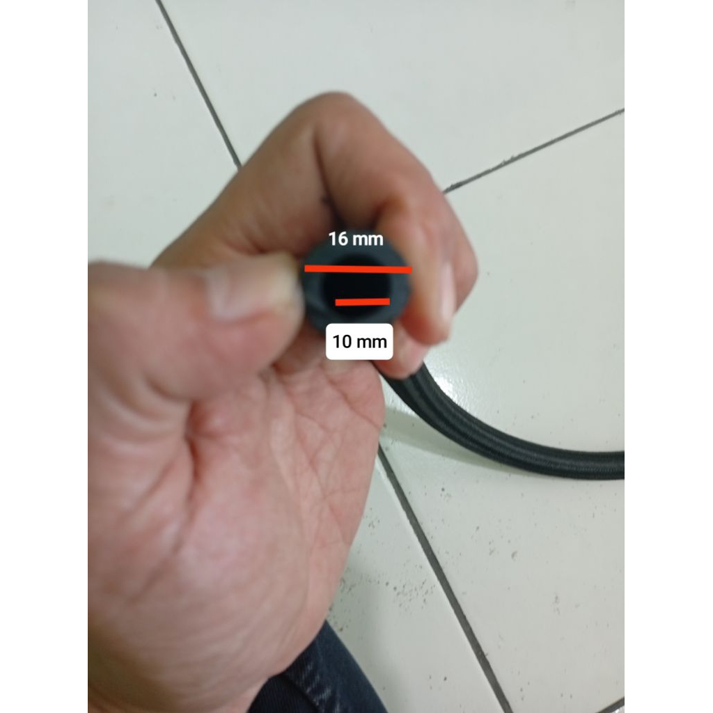 Jual Selang rajut luar hitam lubang 10mm bensin/solar jual per meter ...