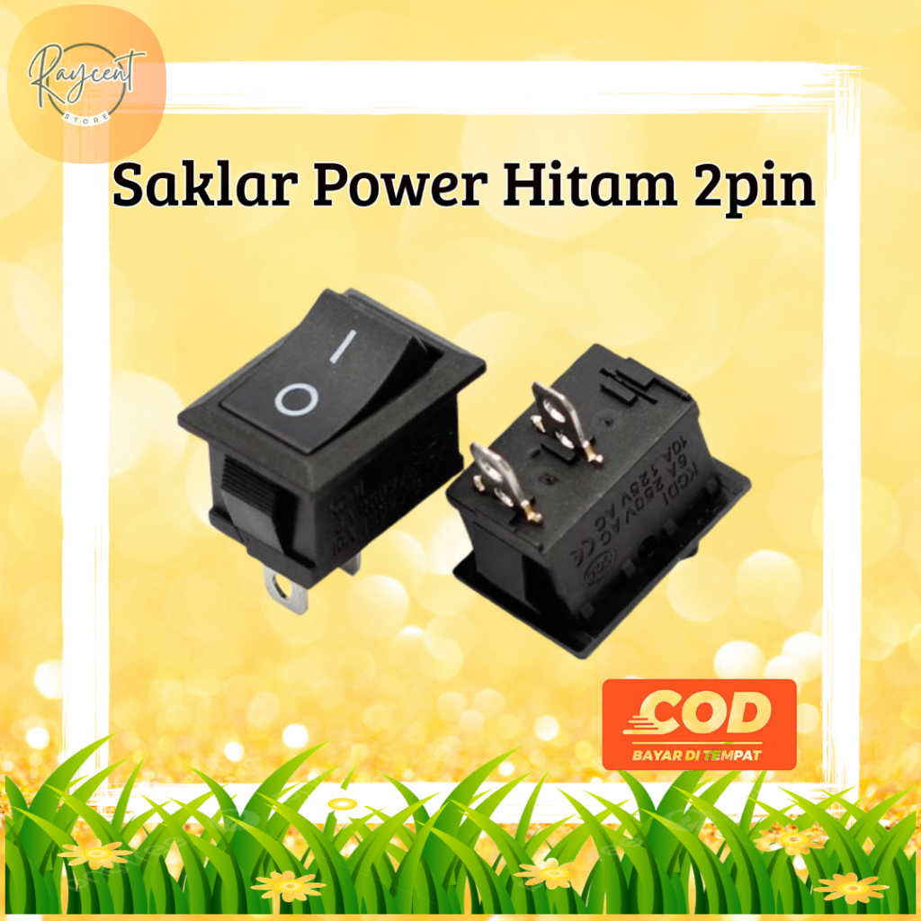 Jual Switch Power Saklar Tombol ON OFF Kecil Hitam 2 Pin Kaki | Shopee ...