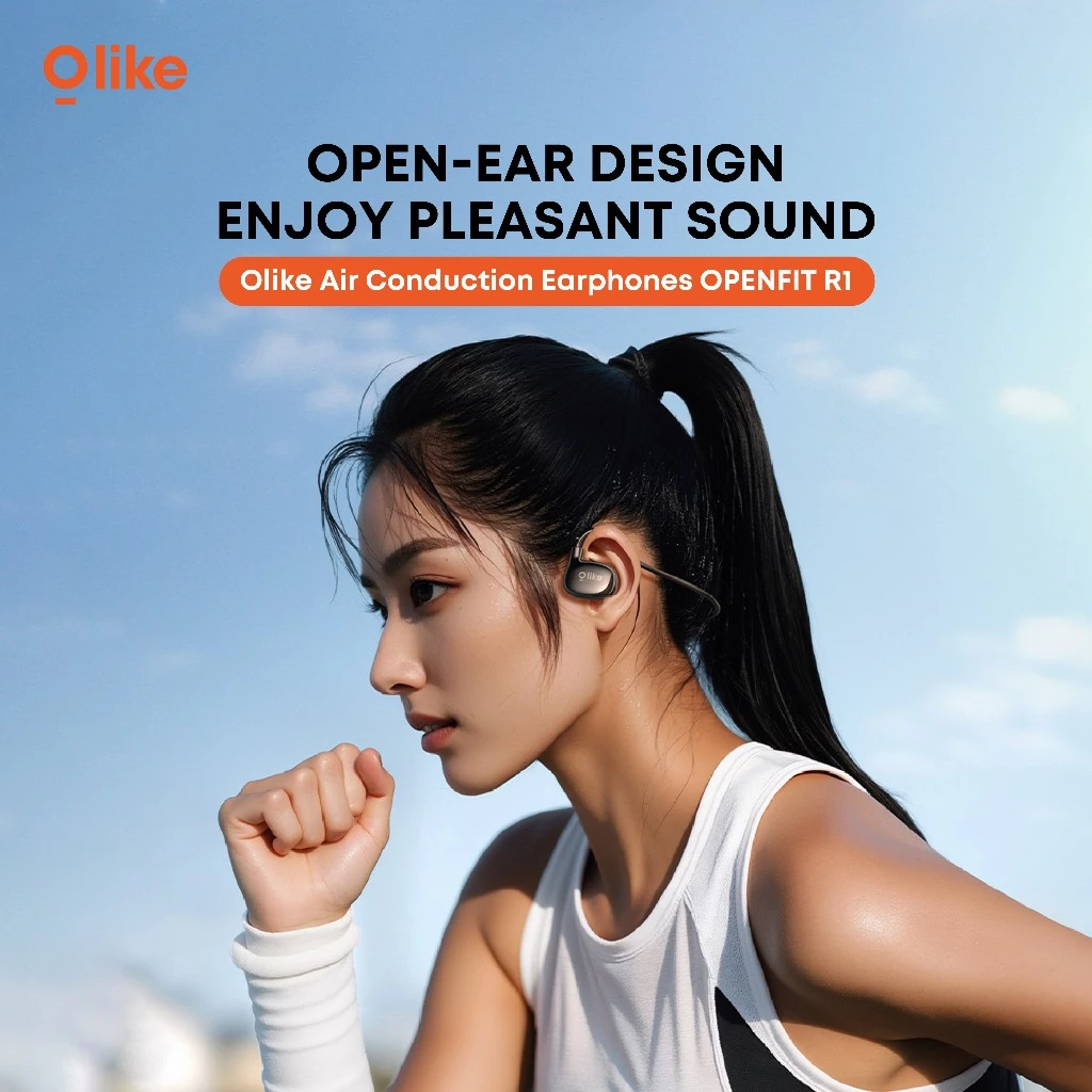 OLIKE OPENFIT R1 - TWS Air Conduction Earphone Sport | Playing Time Up To 18 Jam, Waterproof IPX4
