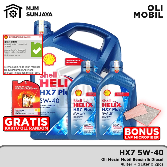 Jual [BARCODE] Oli Mesin Shell Helix HX7 SAE 5W-40 6 Liter SCAN Bensin ...