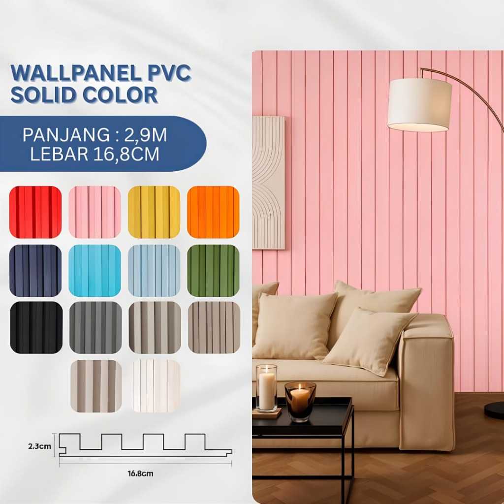 Jual WALLPANEL KOTAK 3D FLUTED SOLID COLOR - WPC SKY BIRU | PVC ...