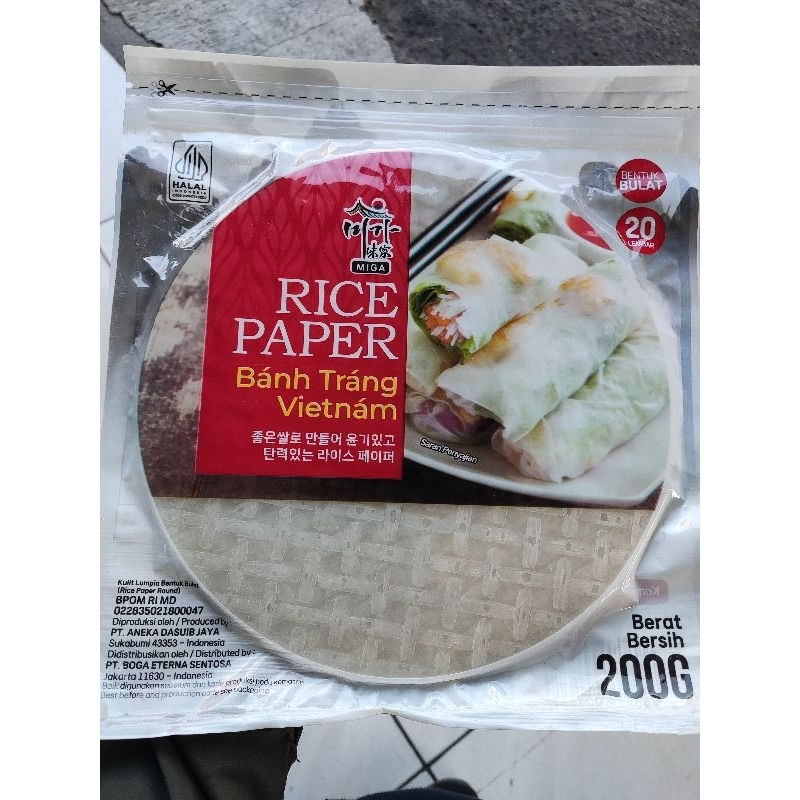 Jual Rice Paper Miga isi 20pcs Bulat Halal | Shopee Indonesia