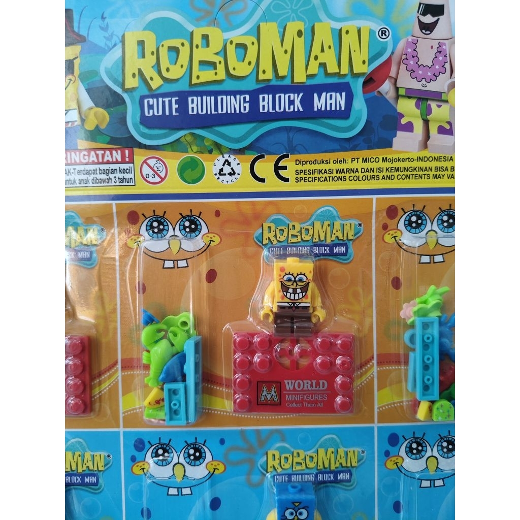 Jual brick roboman blok man / brick minifigur kotak / brick figur anak ...