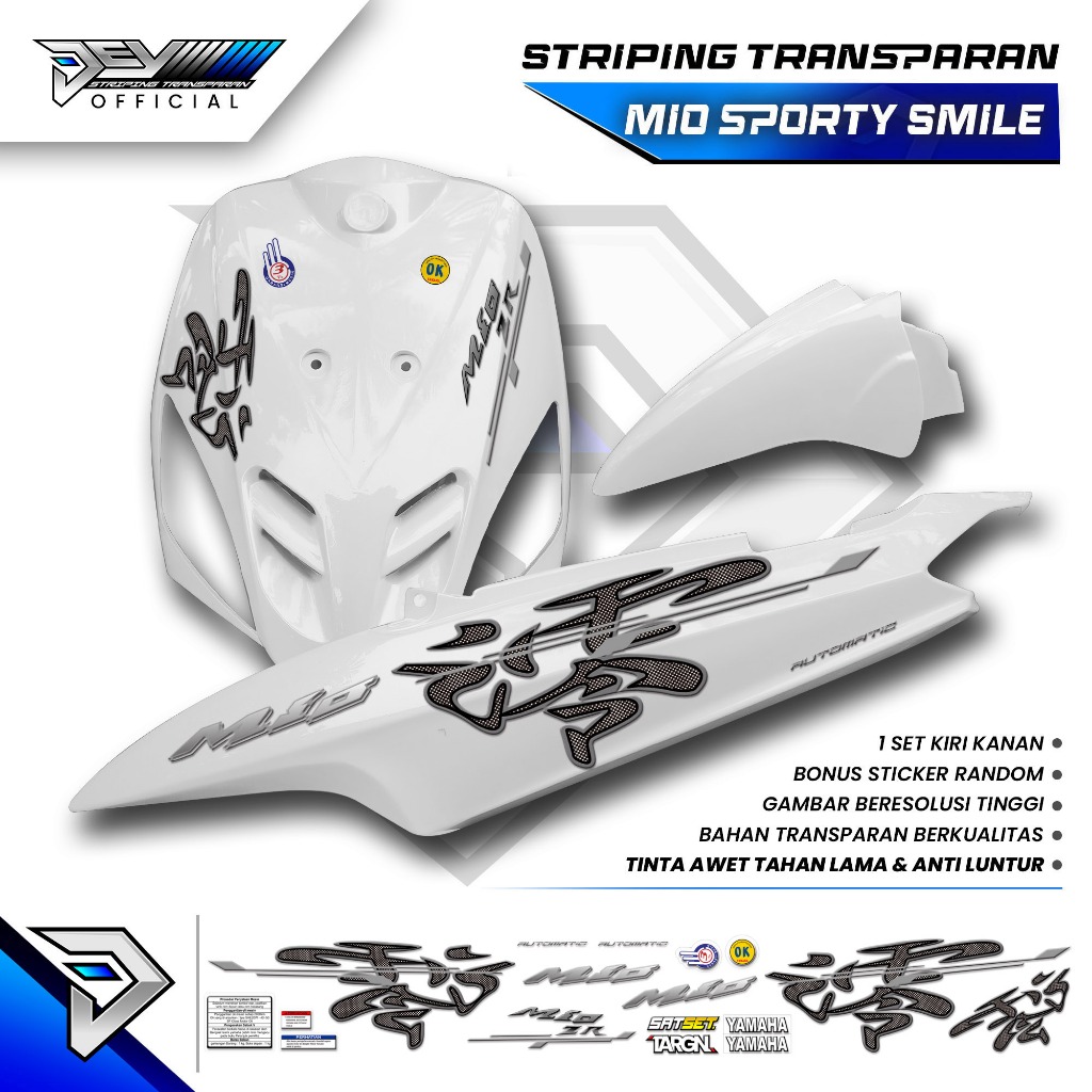 Jual STRIPING TRANSPARAN MIO SPORTY | MIO SMILE | MOTIF KANJI | STICKER ...