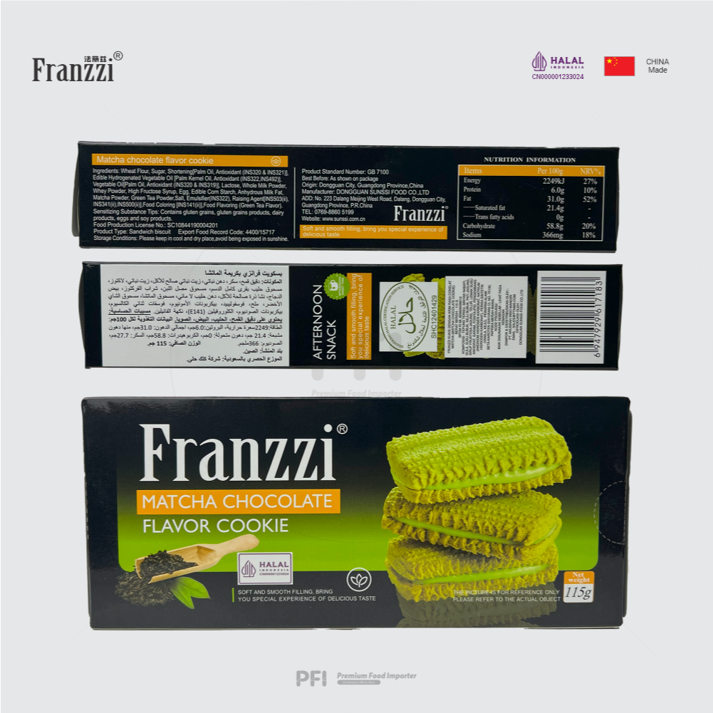 Jual Franzzi Matcha Chocolate Cookie 115gr Box - Biskuit Coklat Matcha ...
