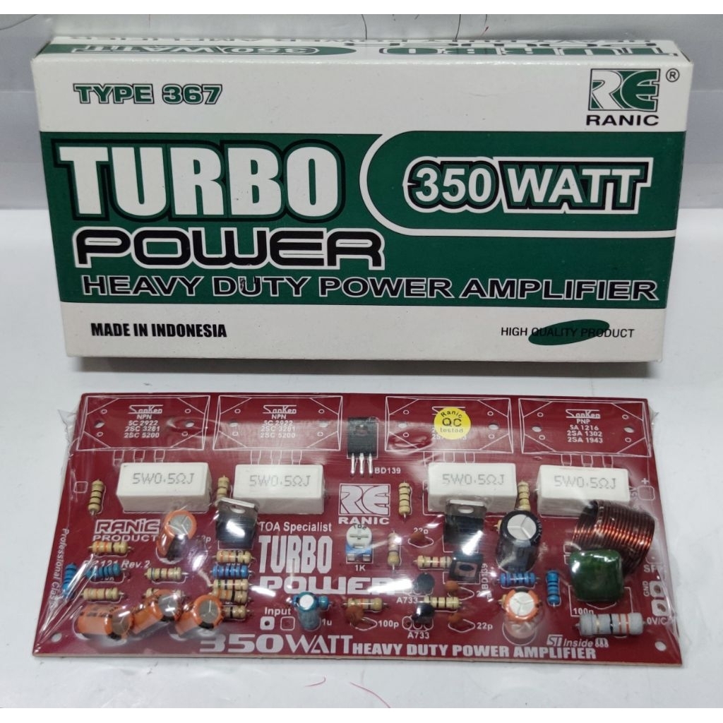 Jual RANIC KIT DRIVER POWER AMPLIFIER MONO 350WATT TURBO TYPE (367 ...