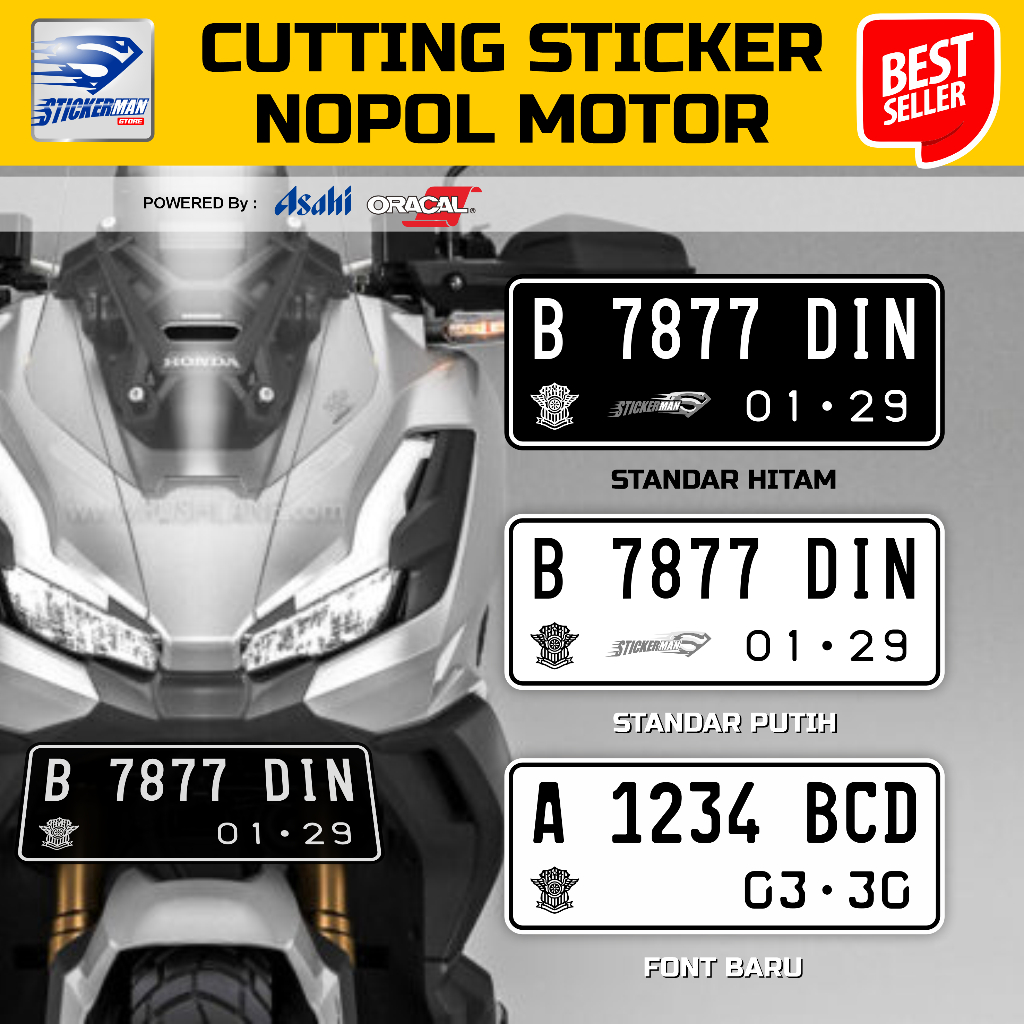 Jual CUTTING STICKER ANGKA PLAT NOMER MOTOR | Shopee Indonesia